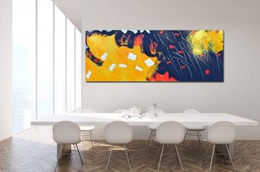 Large format art paintings yellow black red white - Abstract 1319